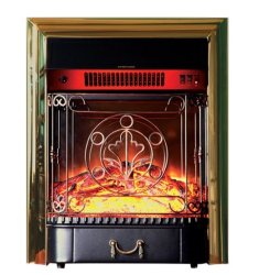 Каминокомплект Interflame Экстер М средний дуб с очагом Majestic FX M Brass