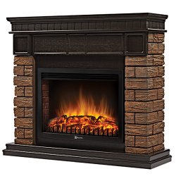 Каминокомплект Firelight Bricks 25 с очагом Electrolux EFP/P-2520LS камень коричневый/шпон темный дуб